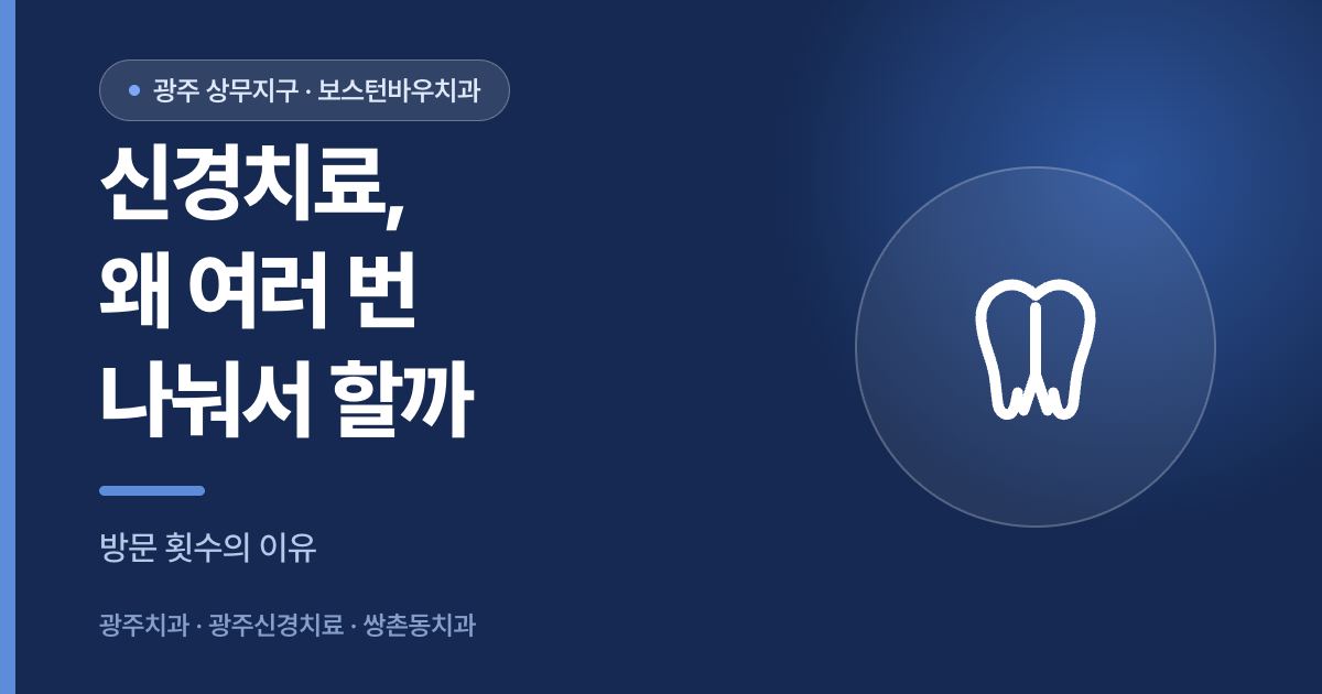 광주신경치료가 여러 번 나뉘어 진행되는 이유를 설명하는 이미지